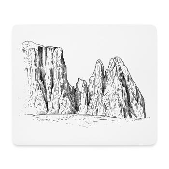 Silhouette du massif Sciliar | Monuments des Dolomites - Tapis de souris (format paysage) - blanc - Devant