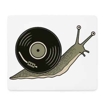 Escargot vintage de vinyle - Tapis de souris (format paysage) - blanc - Devant