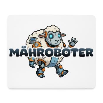 Mähroboter Cartoon Schaf - Mousepad (Querformat) - Weiß - Vorne