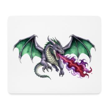 Krimson Flammen Werfender Smaragd Drachen - Mousepad (Querformat) - Weiß - Vorne