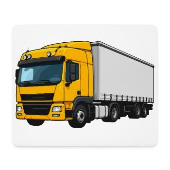 Gelber Lastwagen Illustration - Mousepad (Querformat) - Weiß - Vorne
