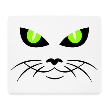 cat face - katzengesicht - Mousepad (Querformat) - Weiß - Vorne