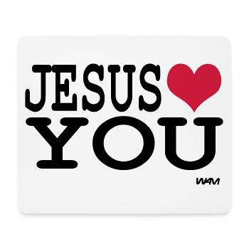 jesus loves you - Mouse Pad (horizontal) - white - Front