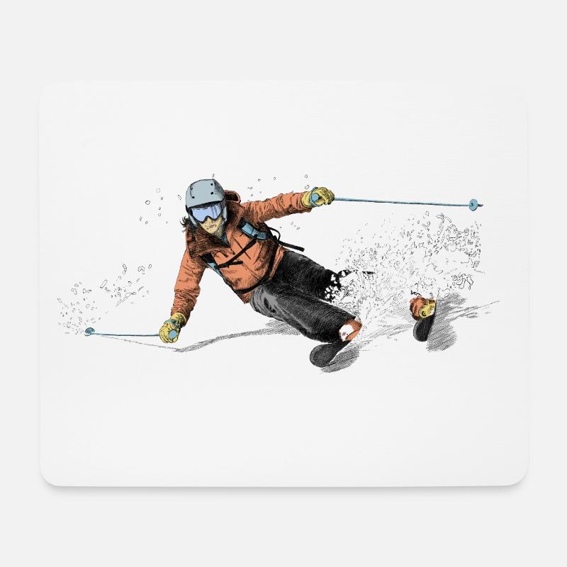 ski - Mousepad (Querformat) - Weiß