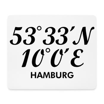 Hamburger Koordinaten von Hamburg - Mousepad (Querformat) - Weiß - Vorne