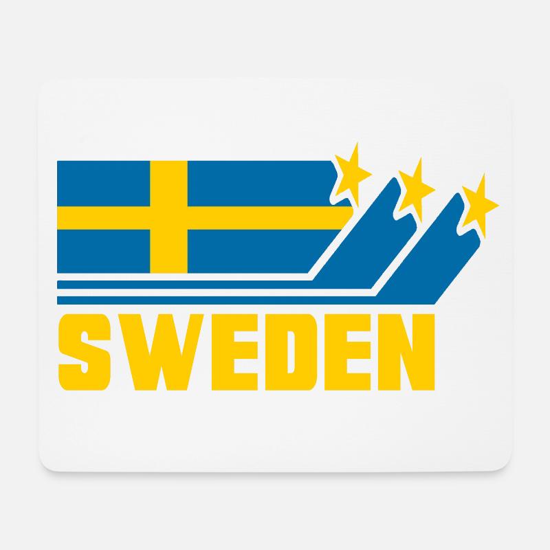 Schweden / Schwedische - Flagge / Geschenk - Mousepad (Querformat) - Weiß