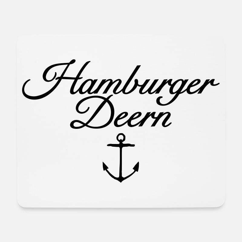 Hamburger Deern Classic Anker Hamburg - Mousepad (Querformat) - Weiß