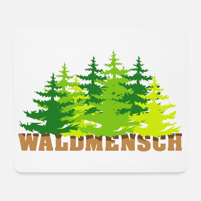 waldmensch wälder baum bäume geschenkidee - Mousepad (Querformat) - Weiß
