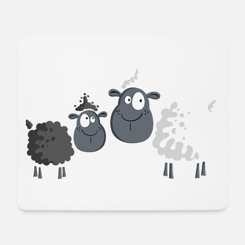 Zwei Schafe - Sheep - Schaf - Comic - Cute - Kids - Mousepad (Querformat) - Weiß