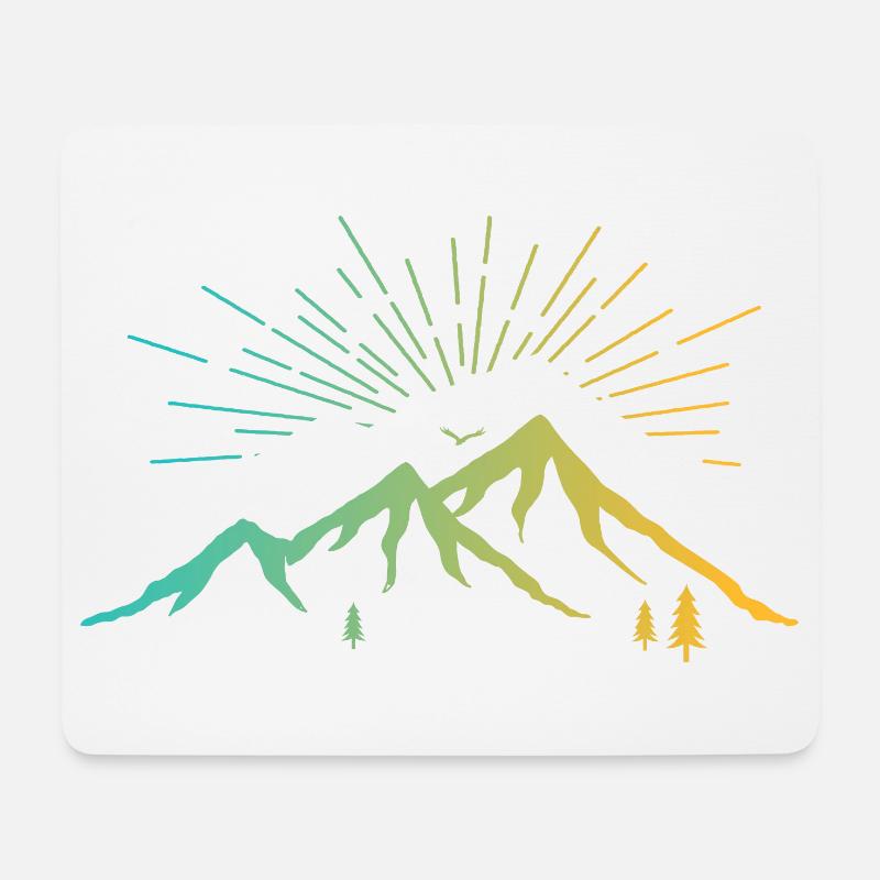 Strahlende Berge - Mousepad (Querformat) - Weiß