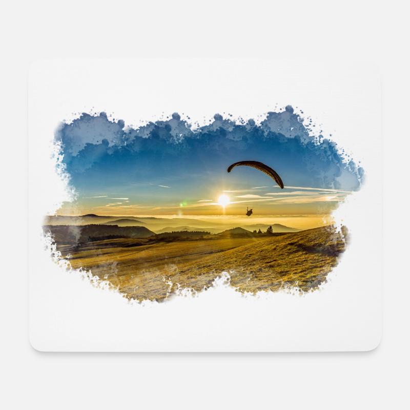 Parapente à l’eau - Tapis de souris (format paysage) - blanc