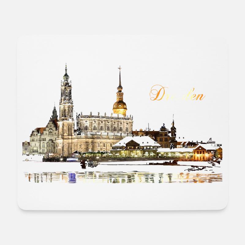 Dresden - Mousepad (Querformat) - Weiß