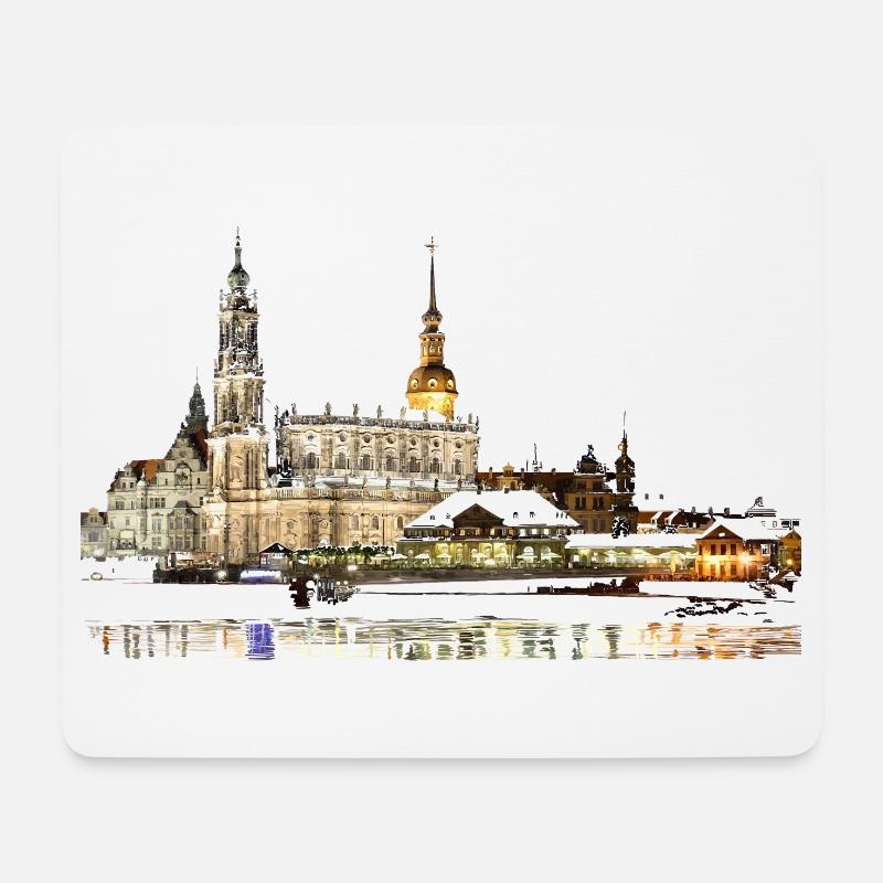 Dresden - Mousepad (Querformat) - Weiß