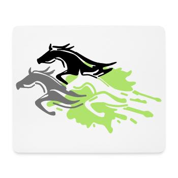 chevaux - étalon - jument - poulain - Tapis de souris (format paysage) - blanc - Devant