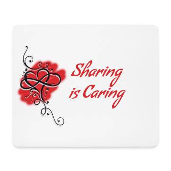 Polyam Sharing is Caring logo - Mouse Pad (horizontal) - white - Front