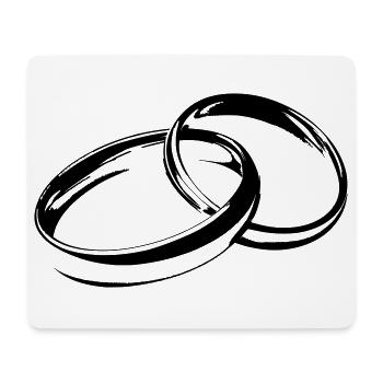 Alliances Bagues de mariage Bagues de mariage - Tapis de souris (format paysage) - blanc - Devant