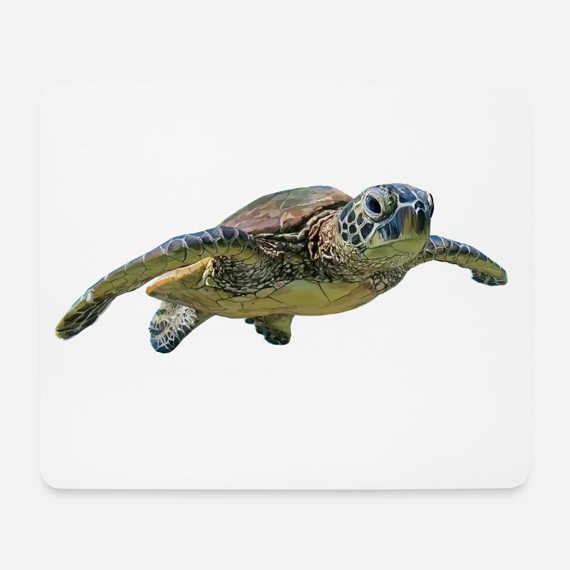 Schildkröte - Mousepad (Querformat) - Weiß