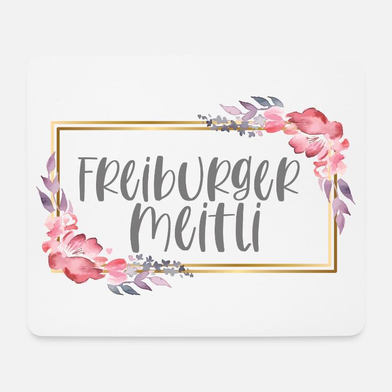 Schweiz Freiburg Mädchen Heimat Geschenk - Mousepad (Querformat) - Weiß