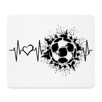 Fußball liebe Herzschlag Ballexplosion Herz Symbol - Mousepad (Querformat) - Weiß - Vorne