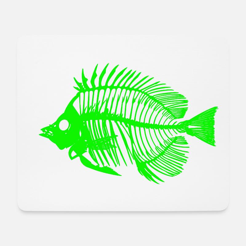 Glowing Fish Skeleton Design - Mouse Pad (horizontal) - white