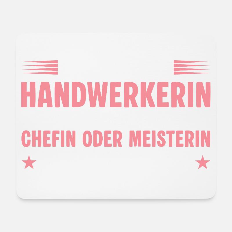 Handwerkerin aber du darfst auch Chefin sagen - Mousepad (Querformat) - Weiß