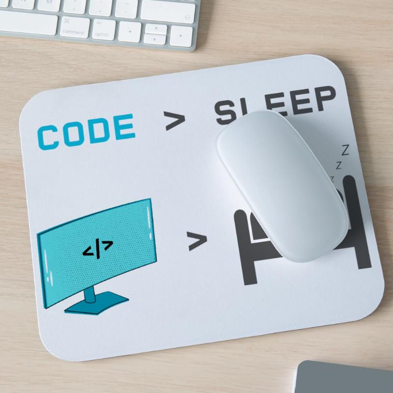 Code vs Sleep: Coder im Schlafmodus Mousepad (Querformat)