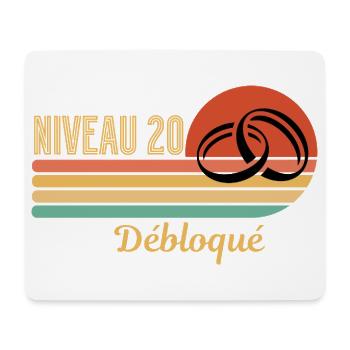 Level 20 Unlocked Retro Graphic Design - Mouse Pad (horizontal) - white - Front
