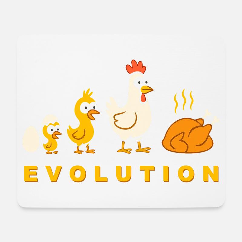Evolution Hähnchen Broiler Huhn Lustig - Mousepad (Querformat) - Weiß