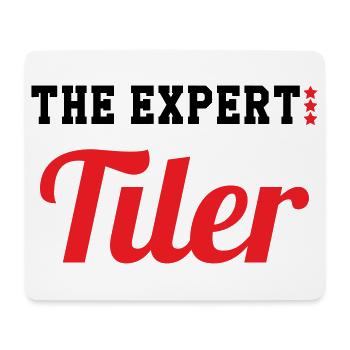 Expert carreleur – pro carrelage pose précision  - Tapis de souris (format paysage) - blanc - Devant