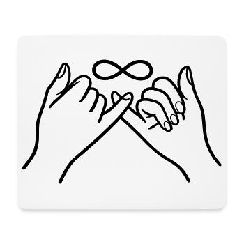 Pinkie Promise Infinity Minimal Line Art Design - Mousepad (Querformat) - Weiß - Vorne