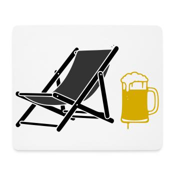 Beach Chair Beer Colored Vector - Mouse Pad (horizontal) - white - Front