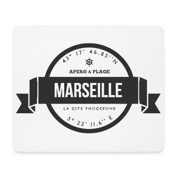 Marseille Apéro Plage Coordonnées - Tapis de souris (format paysage) - blanc - Devant