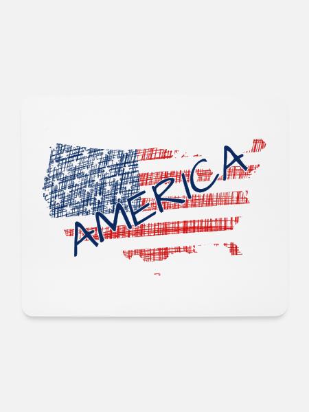 Amerika Flagge Schriftzug - Mousepad (Querformat) - Weiß