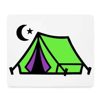 Camping Zelt Mond Grafik - Mousepad (Querformat) - Weiß - Vorne