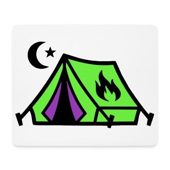 Tent Campfire Festival Icon - Mouse Pad (horizontal) - white - Front