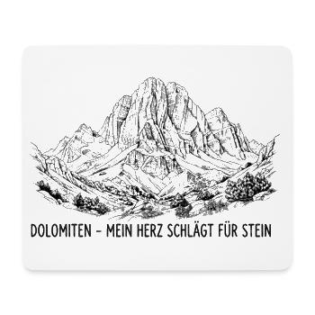 Dolomiten - Mein Herz schlägt für Stein | Ikonisch - Mousepad (Querformat) - Weiß - Vorne