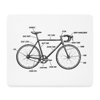 Anatomie der Fahrradteile, Geschenk für Radfahrer - Mousepad (Querformat) - Weiß - Vorne