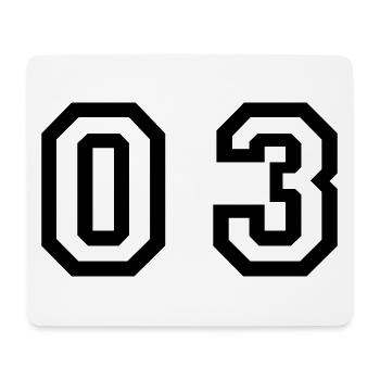 Nummer - 03 - null drei - Mousepad (Querformat) - Weiß - Vorne