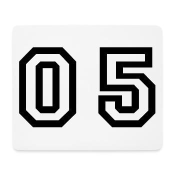 Nummer - 05 - null fünf - Mousepad (Querformat) - Weiß - Vorne