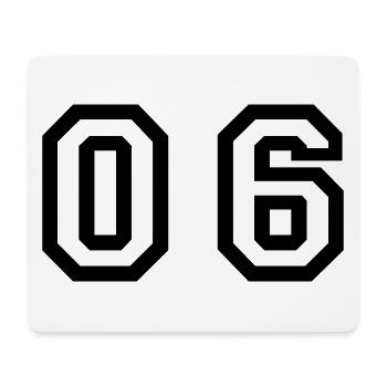 Nummer - 06 - Null Sechs - Mousepad (Querformat) - Weiß - Vorne