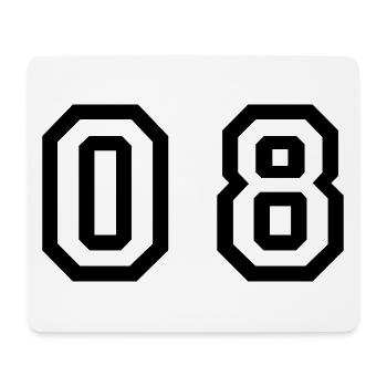 Nummer - 08 - null acht - Mousepad (Querformat) - Weiß - Vorne