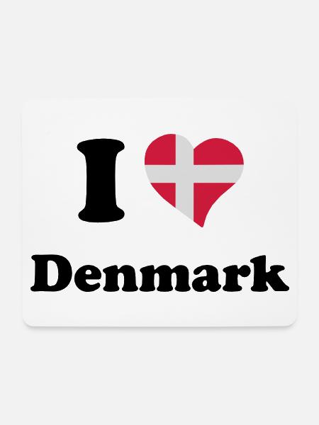 I love Denmark - Ich liebe Dänemark - Mousepad (Querformat) - Weiß