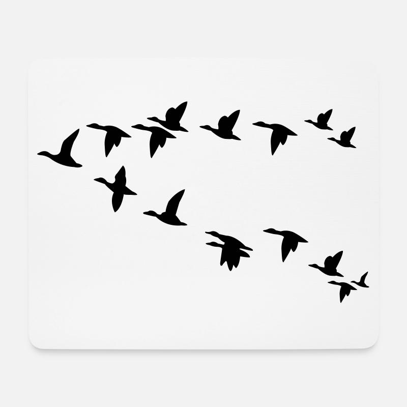 Vogelschwarm flock of birds - Mousepad (Querformat) - Weiß