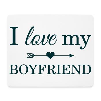 I Love My Boyfriend - Mouse Pad (horizontal) - white - Front