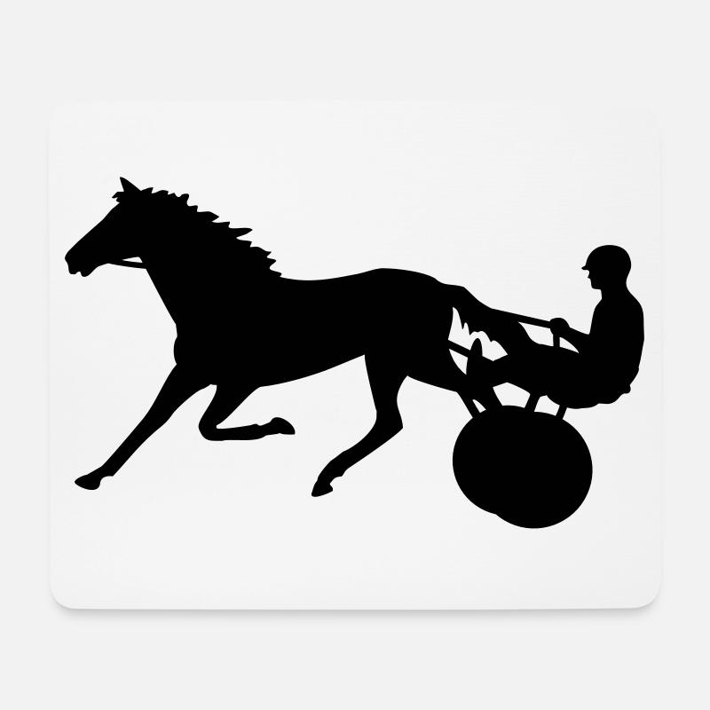 Traber Trabrennen Pferderennen - Mousepad (Querformat) - Weiß