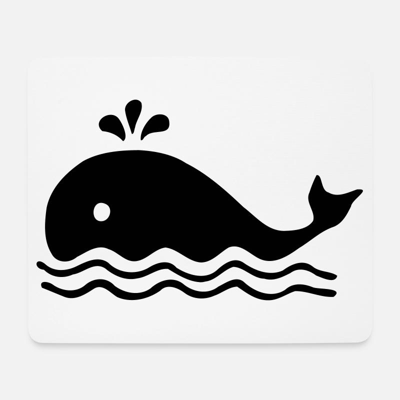 Baleine baleine - Tapis de souris (format paysage) - blanc