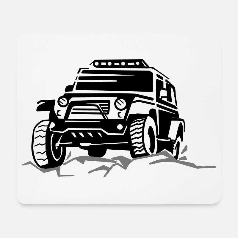 SUV silhouetten - Mousepad (Querformat) - Weiß