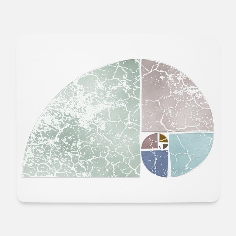 Fibonacci Spiral Sequence - Light Colored 1 - Mousepad (Querformat) - Weiß