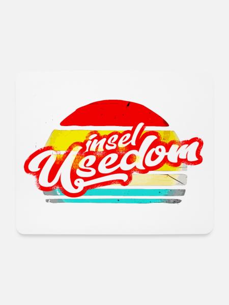 insel usedom shirt retro vintage aufkleber sticker - Mousepad (Querformat) - Weiß
