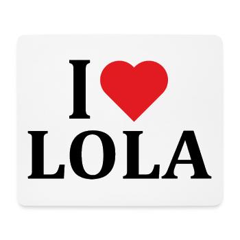name t-shirt I love Lola t-shirt gift idea - Mouse Pad (horizontal) - white - Front